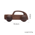 Mini walnut wood toy car in dark brown finish, dimensions 10.2cm by 4.6cm, weighing 44.5g - Black Walnut Sedan