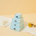 Sky blue drawer-style jewelry boxes in four sizes with elegant pull handles - Sky Blue