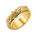 Goldener Edelstahlring für Herren mit Drachenrelief und drehbarem Band im modernen Design - US 7 / Gold