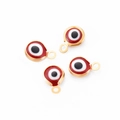 Pendentifs œil turc 6mm dorés en émail rouge pour la création de bijoux DIY - Rouge