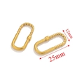 Gold spiral textured oval jewelry connector for DIY accessories, 25mm by 12mm size - Gold Style D