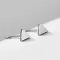Minimalist geometric triangle stud earrings made of silver stainless steel, 4mm size. - Triangle (YE14812) / 4mm / Silver