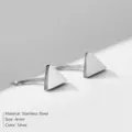 Minimalist geometric triangle stud earrings made of silver stainless steel, 4mm size. - Triangle (YE14812) / 4mm / Silver