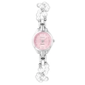 Elegant quartz watch with pink dial and silver pearl bracelet band for women - Pearl Silver Pink