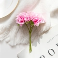 Pink artificial silk flower bouquet with green stems for wedding decor and crafts - Pink