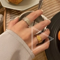 Retro hammered texture wide open rings in gold and silver finish for women - Hammered Wide Crinkle Style (TJZ181)