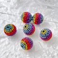 Gros plan sur des perles disco colorées en cristal pavé pour création de bijoux DIY - 8# Perle Irisée (Simple)