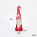 Plush Christmas gnome in red snowflake hat and grey beard, dimensions 59x12x9.5cm - Gnome Ornament