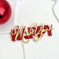 Close-up of Happy New Year cake topper with double-layer red and gold acrylic design - Red & Gold Double Layer Happy New Year (Width approx. 8CM) / Red/Gold
