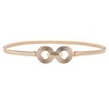 Ceinture élastique en métal doré avec fermeture minimaliste à double anneaux - Style Double Cercle Minimaliste (z276-5)