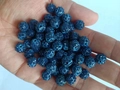 Sparkling blue 8mm rhinestone clay disco beads for Shamballa jewelry making - Ink Blue