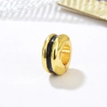 Perline di rame placcate oro 18k con smalto nero per creazione gioielli fai da te - 6*3*3MM / Oro + Nero