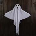 Hanging glowing white ghost decoration for Halloween prop with black eyes and mouth - Non-Glowing-Open Mouth Scream Expression
