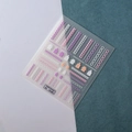 5D embossed nail art stickers with pink and white knitted sweater textures model TS-001 - Pink Purple Knitting Texture Style (TS-001)