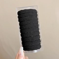 Set of durable black elastic hair bands in a clear box, ribbed high-stretch hair ties - 1# Black Ribbed (10pcs Box)