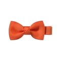 Handmade orange grosgrain ribbon bow hair clip with non-slip fabric covering for girls - Orange (31)
