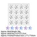 Moule en silicone blanc pour 16 fleurs avec des échantillons bleus et violets - N° 2 - Gris