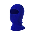 Winter blue knitted balaclava mask providing full face protection for outdoor skiing - 1-Hole Design / Royal Blue