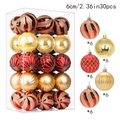 Set of 30 red and champagne gold Christmas balls 6cm with glitter and matte finishes - MJCHT-98 Red Gold Mix 30pcs / 6cm 30pcs Set