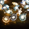 Marine LED string lights featuring sea shell, starfish, and conch shapes with warm glow - Conch (3-Color Mixed)