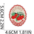 Detailed view of cherry embroidery patch with Cerises text and size measurements - Cherry Theme (S30HXZ-096-06)