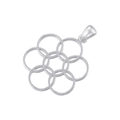 Polished silver metal pendant featuring intricate interlocking geometric circle rings - Interlocking Rings / VD1509 Platinum
