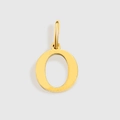 Ciondolo lucido con lettera O in acciaio inossidabile placcato oro 18k per gioielli - Lettera O (ZP30271) / Argento