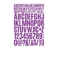 Detail view of D11 purple vinyl waterproof letter and number stickers for mailboxes - 210x290mm / Purple