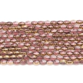 Macro shot of 6x8mm faceted purple glass beads with golden electroplated finish for DIY - 6*8mm (Approx 36pcs/strand) / Medium Purple