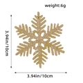 Golden 10cm glitter snowflake ornament with 6g weight and size labels for Christmas tree - 12Pcs/Pack / Gold Style B