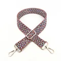 Detail of chevron weave cotton bag strap with adjustable golden metal hardware - Size 22