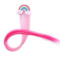 Regenboog haarspeld met roze ombre synthetische haarverlenging voor meisjes - 8# Regenboog Wolk - Roze Gradiënt
