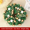 40cm Christmas wreath with gold and silver ornaments and Merry Christmas sign - 40CM / Gold