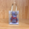 Purple coral fleece teddy bear towel gift in a frosted PVC bag with red ribbon - Bear-shaped Smoky Gray + Pvc Handle / 30*30cm