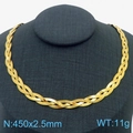 Geflochtene goldene flache Schlangenkette aus Edelstahl 450x2.5mm Variante - 2.5mm Halskette (KN281967-Z)