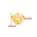 Polished gold stainless steel heart pendant with Be My Valentine engraving 16.5mm - Gold Polished Engraved Heart 16.5mm