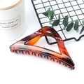 Elegant amber tortoiseshell triangle hair claw clip for half-up hair styling - Light Coffee Tortoise Shell
