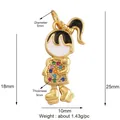 Golden girl pendant with colorful zircon stones and black and white enamel finish - Cartoon Girl Pave (M611540-Girl)