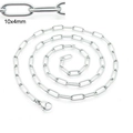 Silver stainless steel cross chain necklace variant with 10x4mm link size and lobster clasp - Round Wire Cross Chain / Bracelet 20CM / Steel