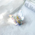 Elegant butterfly hair claw clip with colorful pearlescent finish and gold spring - 5.5cm / Dreamy Purple