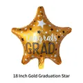 Close-up of 18-inch gold star balloon with Congrats GRAD text for graduation parties - 18 Inch Gold Graduation Star