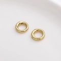 Set de dos cierres de anillo de resorte de 13mm bañados en oro 14k para joyería - Cierre de Resorte Redondo de 13mm (1 unidad/paquete)