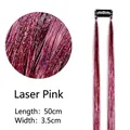 Extension per capelli tinsel rosa laser con clip BB, lunghezza 50cm e larghezza 3.5cm - Rosa Laser