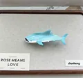 Ocean series whale shark hair claw clip in light blue acetate with white spotted patterns - Light Blue Shark