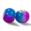Blue and purple gradient beads with silver large-hole metal core for DIY bracelets - Blue Purple Bubble