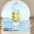 Blue moon shell wind chime with dream catcher net and gradient shell discs - Material Kit / Moon Shell Wind Chime-Green
