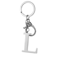 Modern silver stainless steel alphabet keychain featuring a minimalist letter L pendant - L / Steel