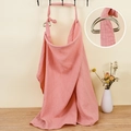 Pink muslin cotton nursing cover with adjustable neck strap and metal D-ring buckle - Dusty Pink with Metal Buckle