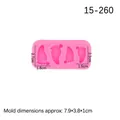Pink silicone baby footprints mold for fondant chocolate and clay DIY craft - 2# Pink (8x3.8cm) / Pink