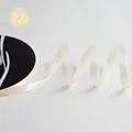 Cream white 1.0cm satin ribbon on a black spool for DIY flower bouquet packaging - Size 100 / 1.0 Solid Ribbon-Cream White